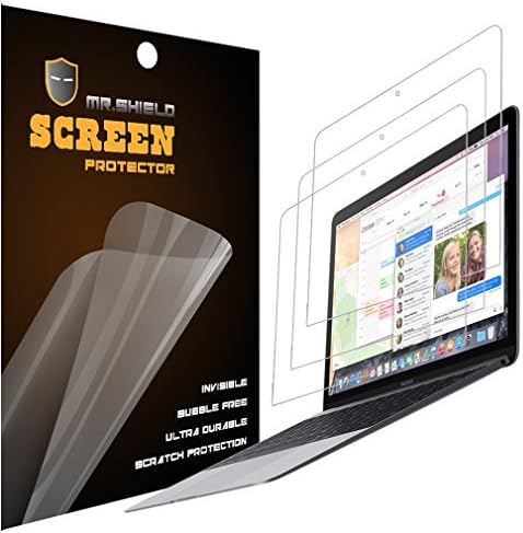 Mr.Shield מיועד למקבוק החדש של MacBook 12 אינץ 'רשתית A1534 Premium Clear [PET] מגן מסך [3 חבילה] עם החלפת חיים